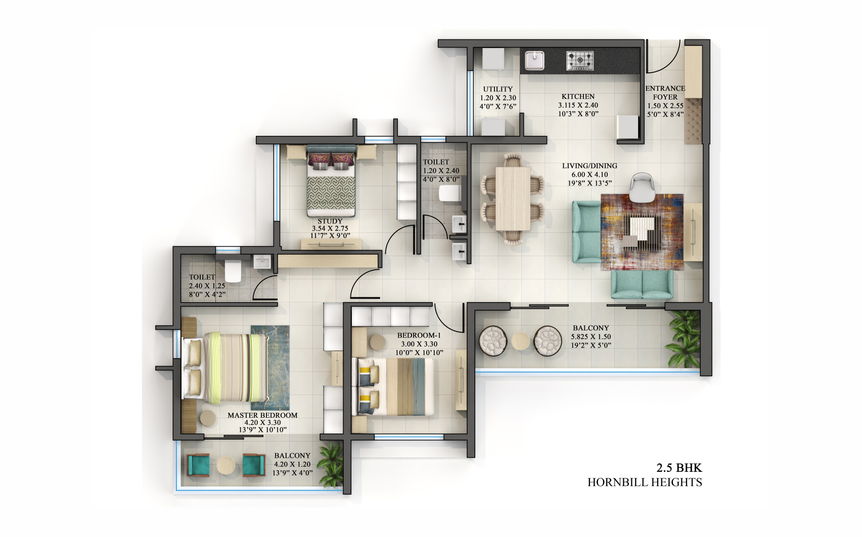 2.5 BHK layout